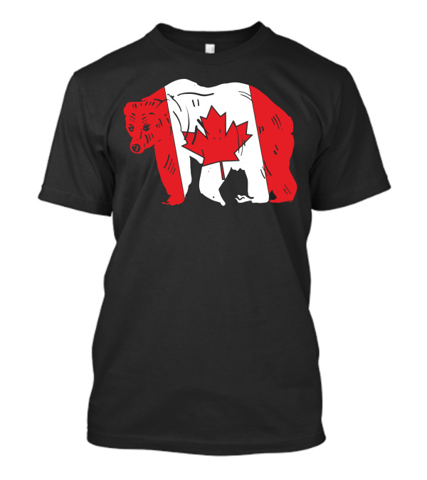 Canada Flag Bear Canadian Maple Leaf T-Shirt