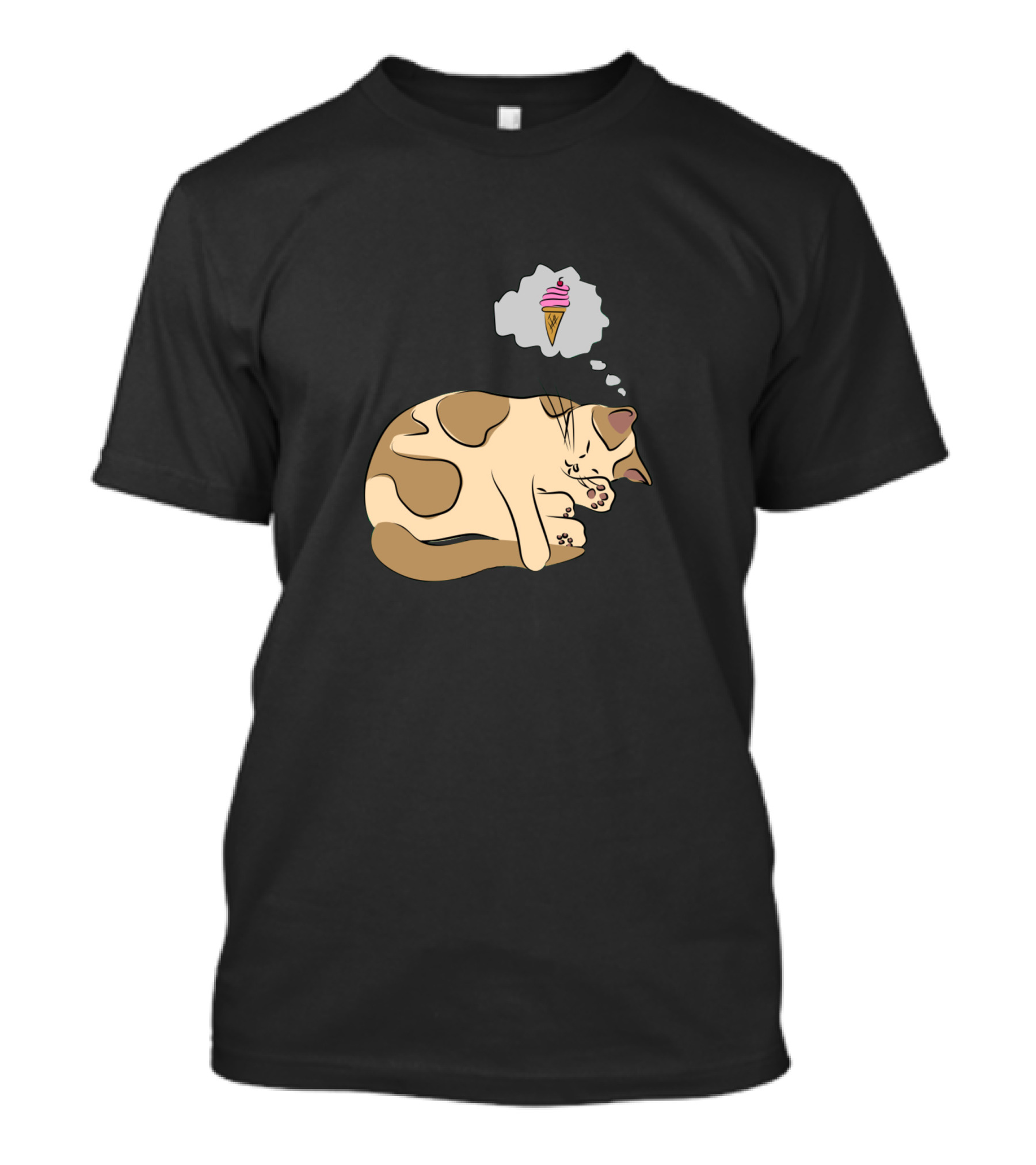 Sleeping Cat With Ice Cream Dream T-Shirt