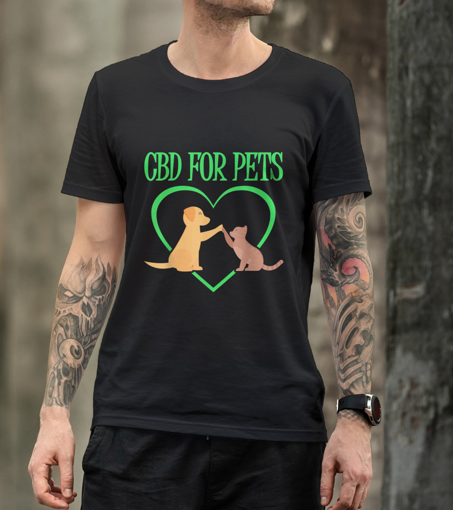 CBD For Pets Heart Dog Cat Love T-Shirt