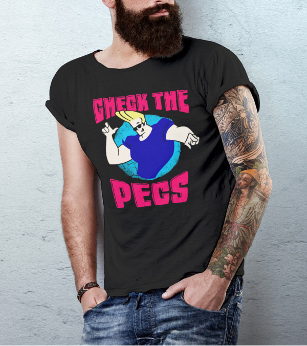 Check The Pecs Johnny Bravo Cartoon Character T-Shirt