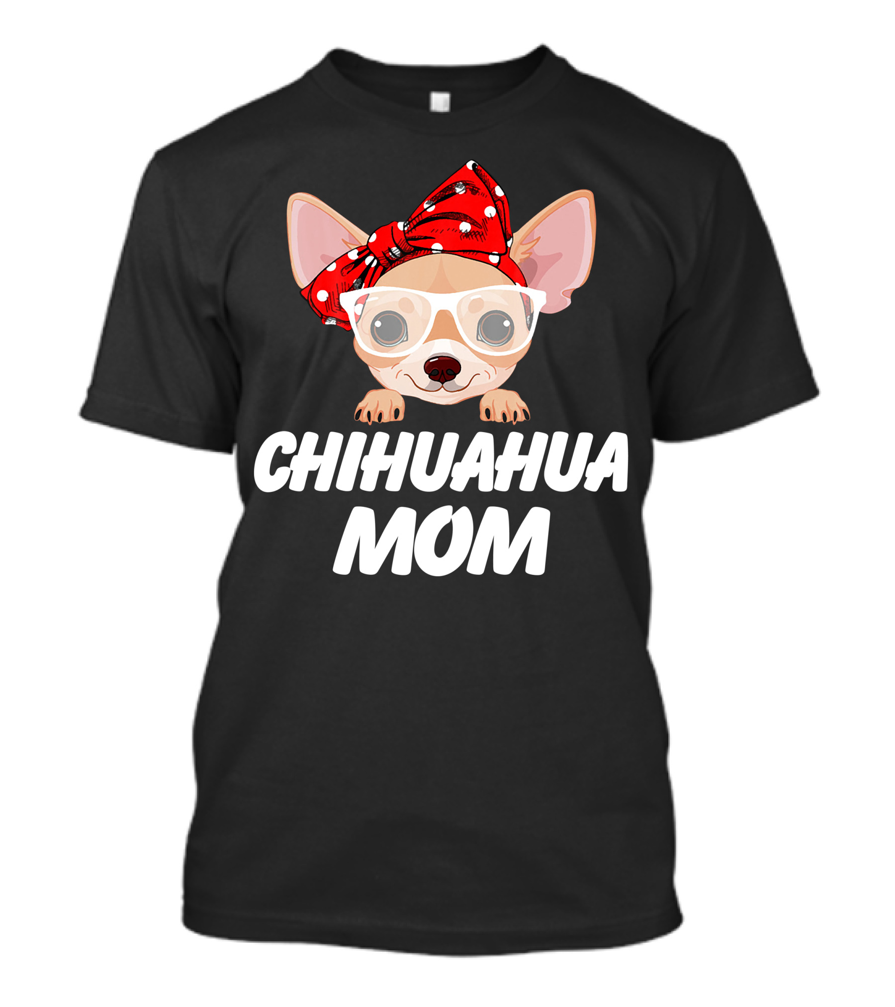 Chihuahua Mom Glasses And Red Bandana T-Shirt