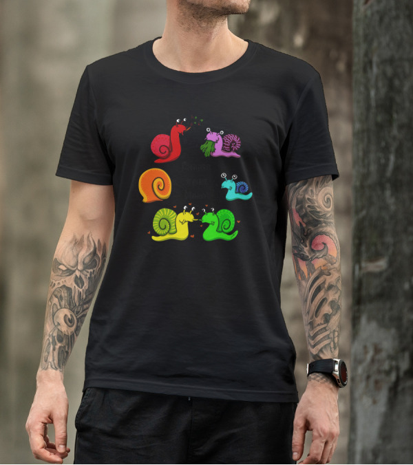 Choose Your Mood Snails Eating Hearts Stars ZZZ T-Shirt