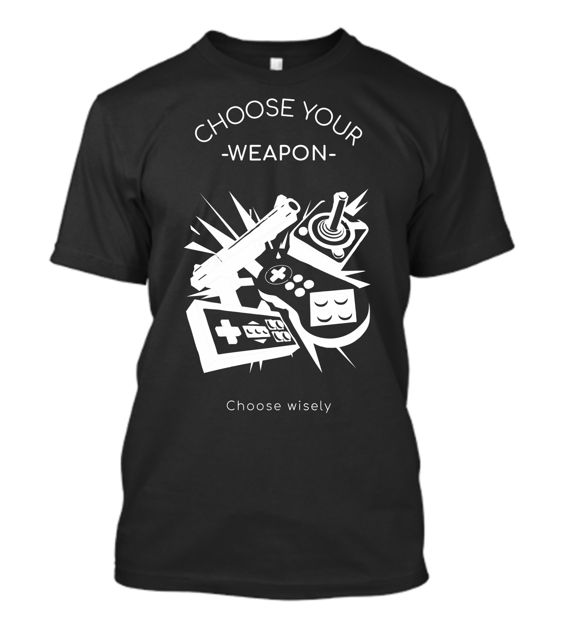 Choose Your Weapon Choose Wisely Gaming Controllers Retro Icons T-Shirt