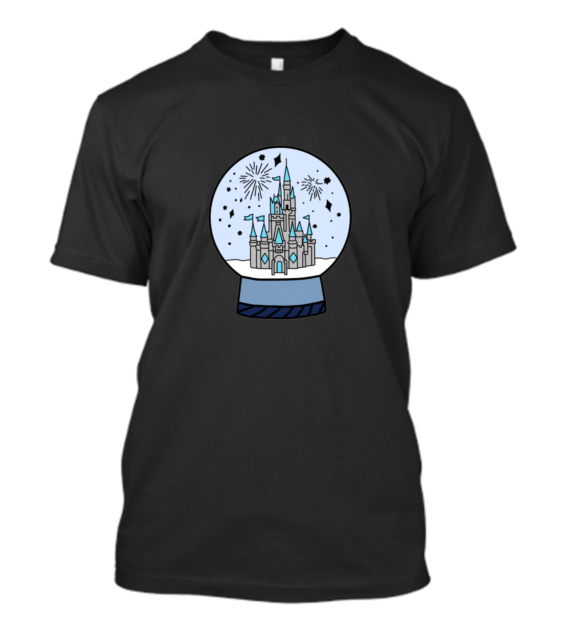 Cinderella Castle Snow Globe With Fireworks T-Shirt