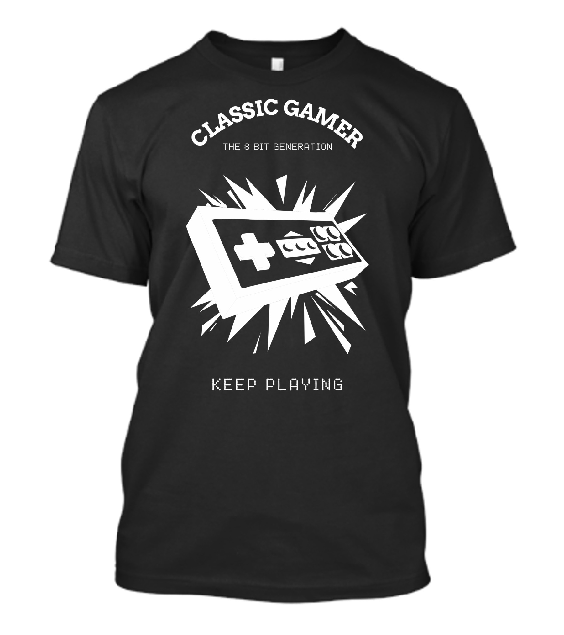 Classic Gamer The 8 Bit Generation Keep Playing Gamepad Explosion T-Shirt