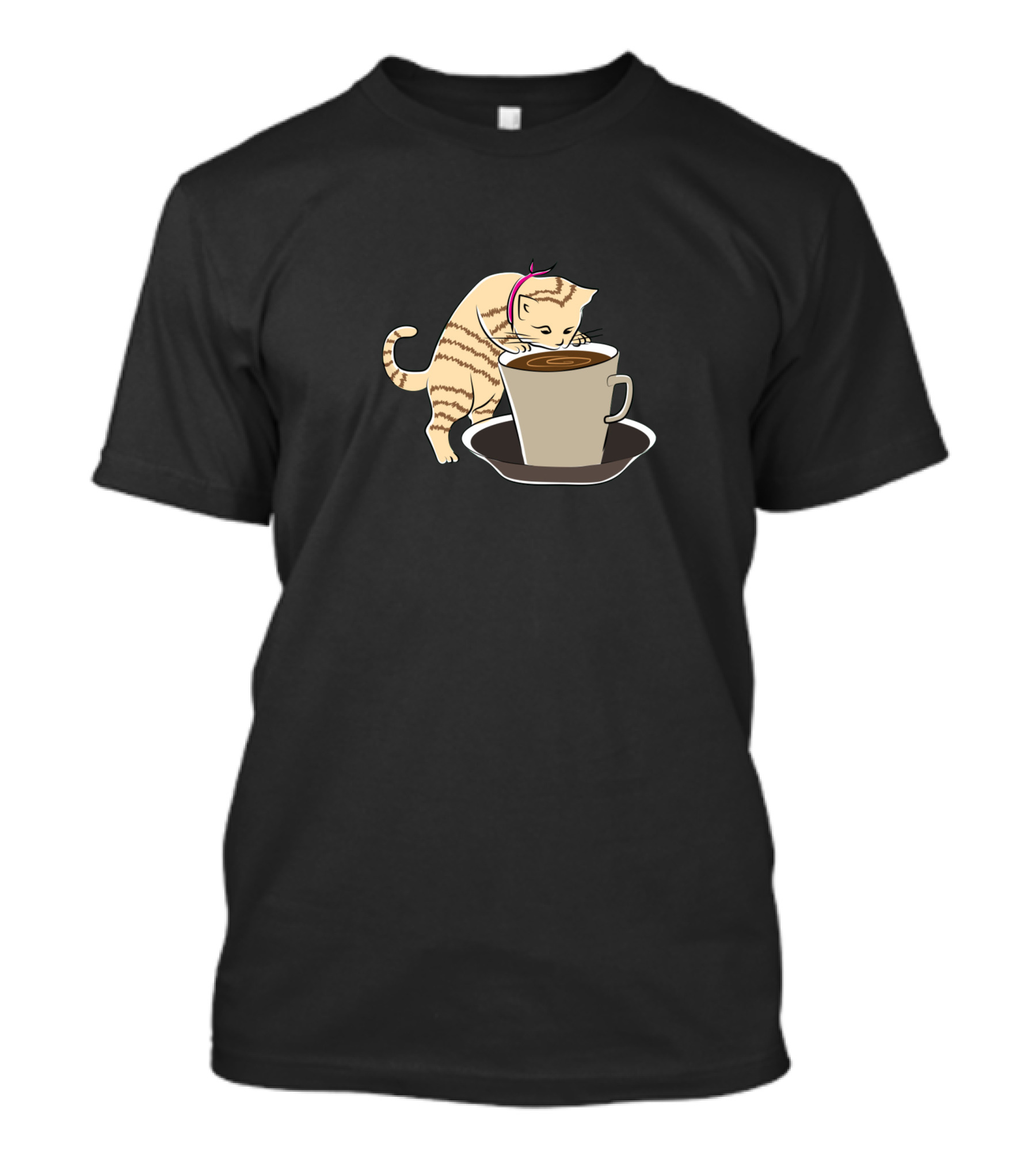Coffee Lover Cat With Big Cup T-Shirt
