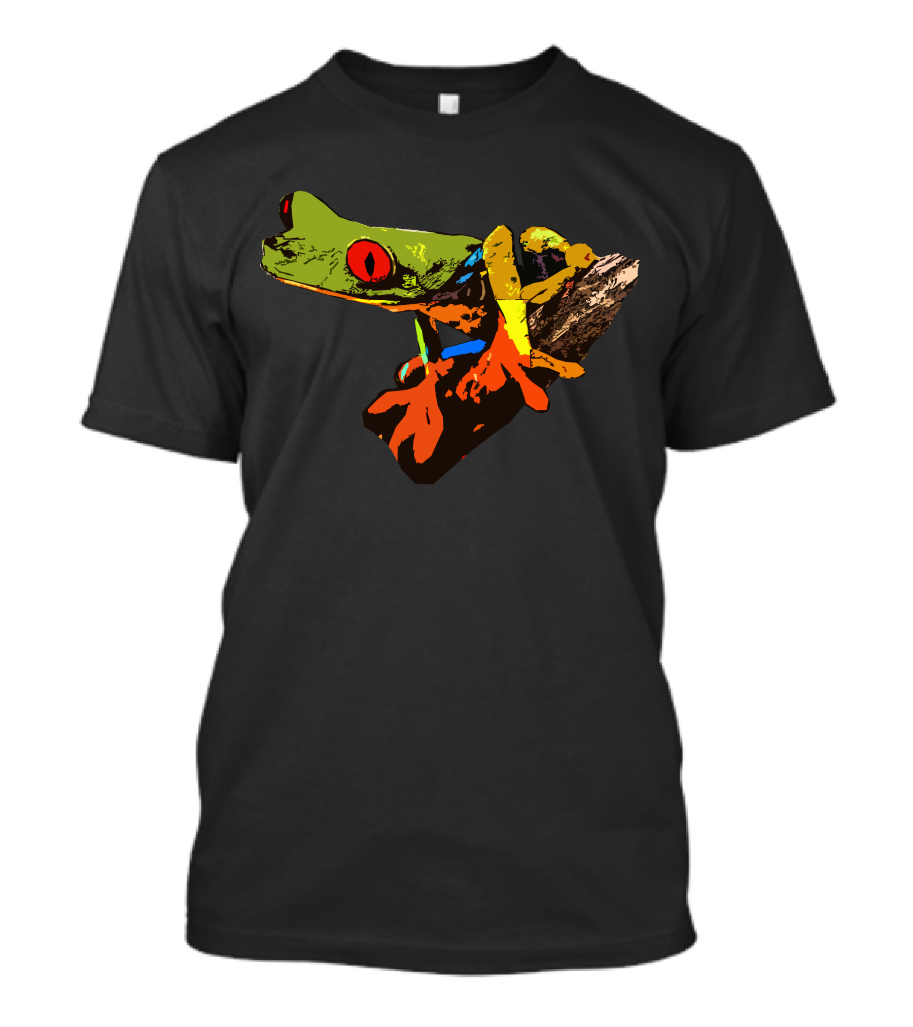 Colored Frog Pop Art Style Vibrant Tree Branch T-Shirt