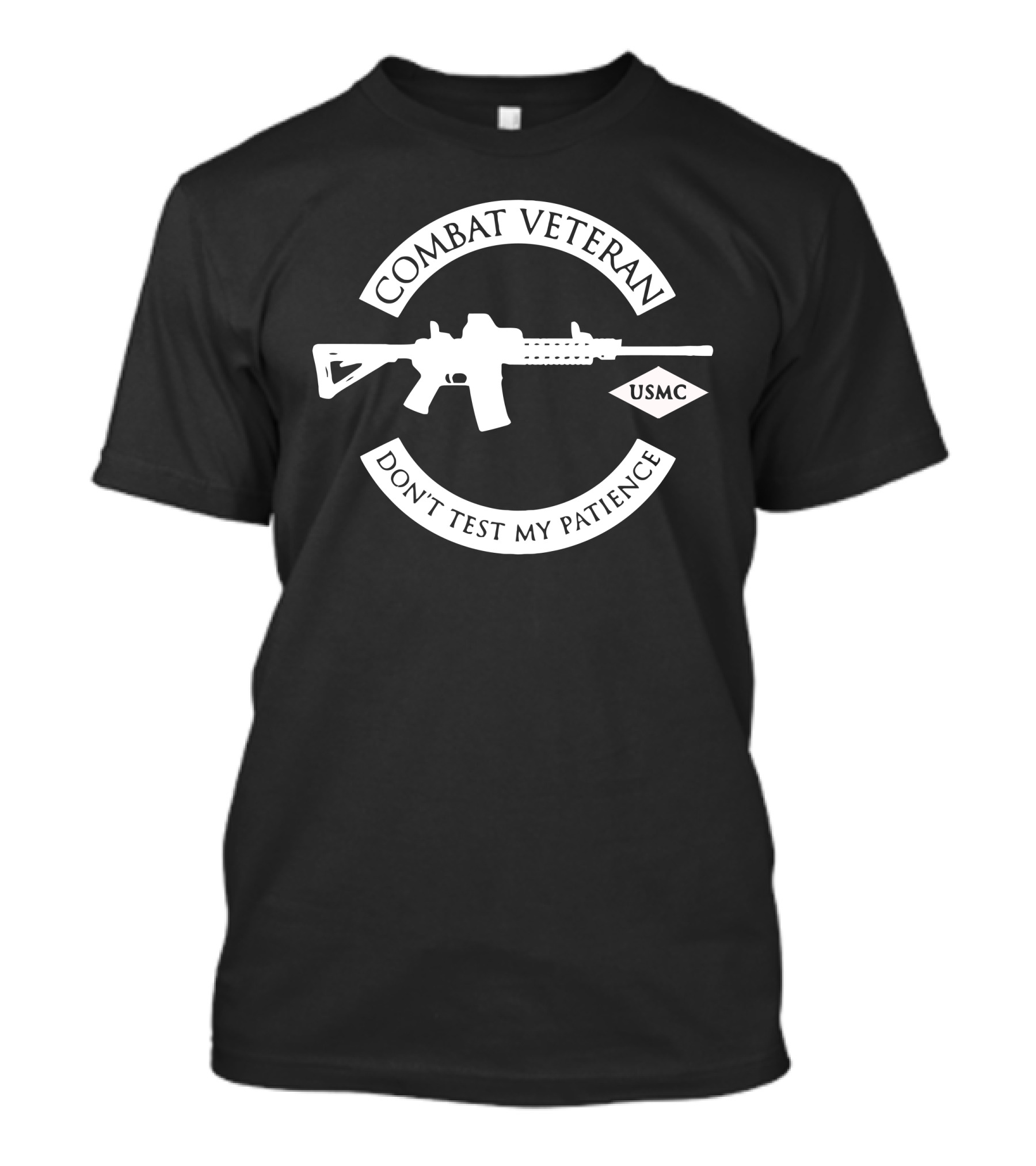 Combat Veteran USMC Don't Test My Patience T-Shirt