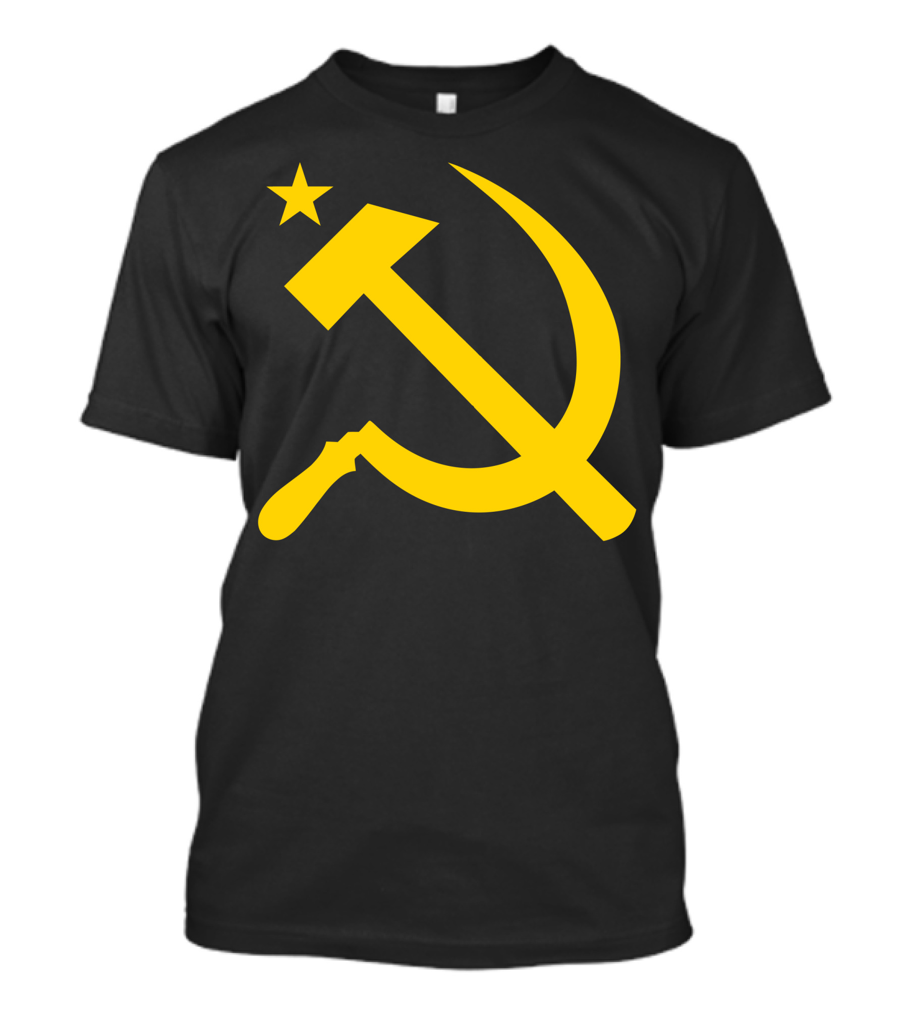 Communism Hammer Sickle Flag Symbol Yellow Soviet Emblem T-Shirt