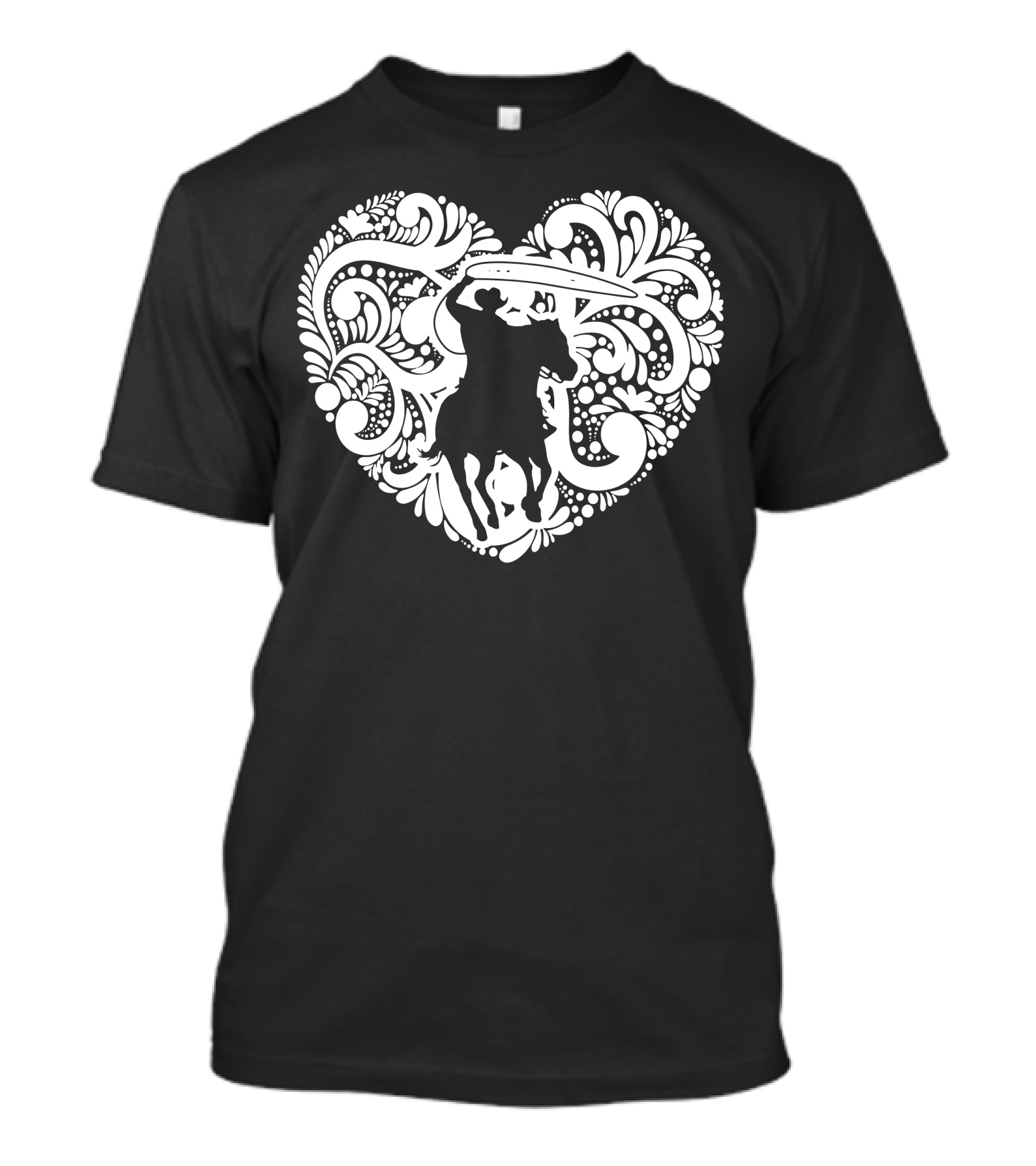 Country Heart Cowboy Rider In Ornate Heart T-Shirt