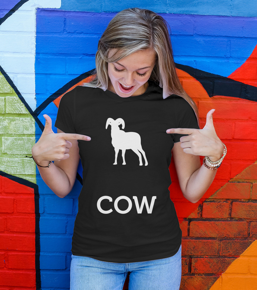 COW Sheep Silhouette Humor T-Shirt