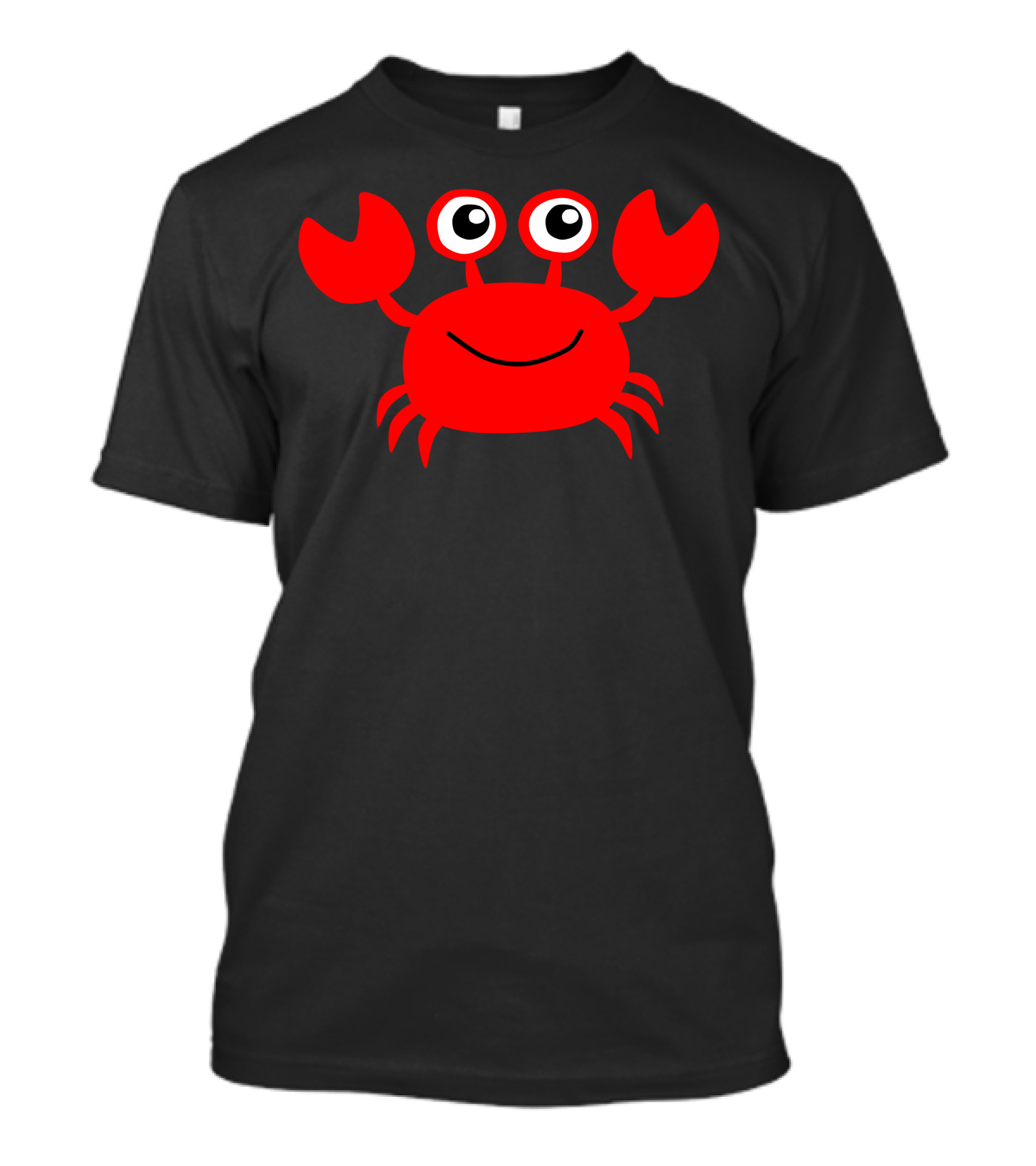Crab Cartoon Smiling Red Crab With Big Eyes T-Shirt