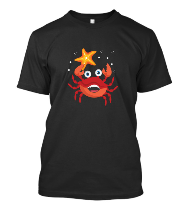 Crab Holding A Starfish With Bubbles T-Shirt