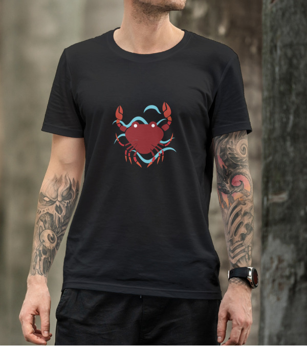 Crab Lover Vibrant Red And Blue Iconic Crab T-Shirt