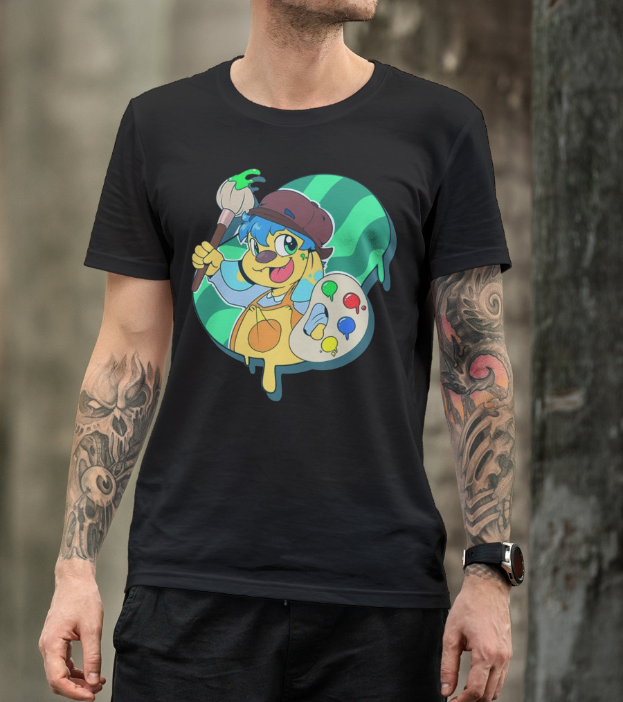Cute Little Artist Paint Palette Dog Kid Creativity T-Shirt