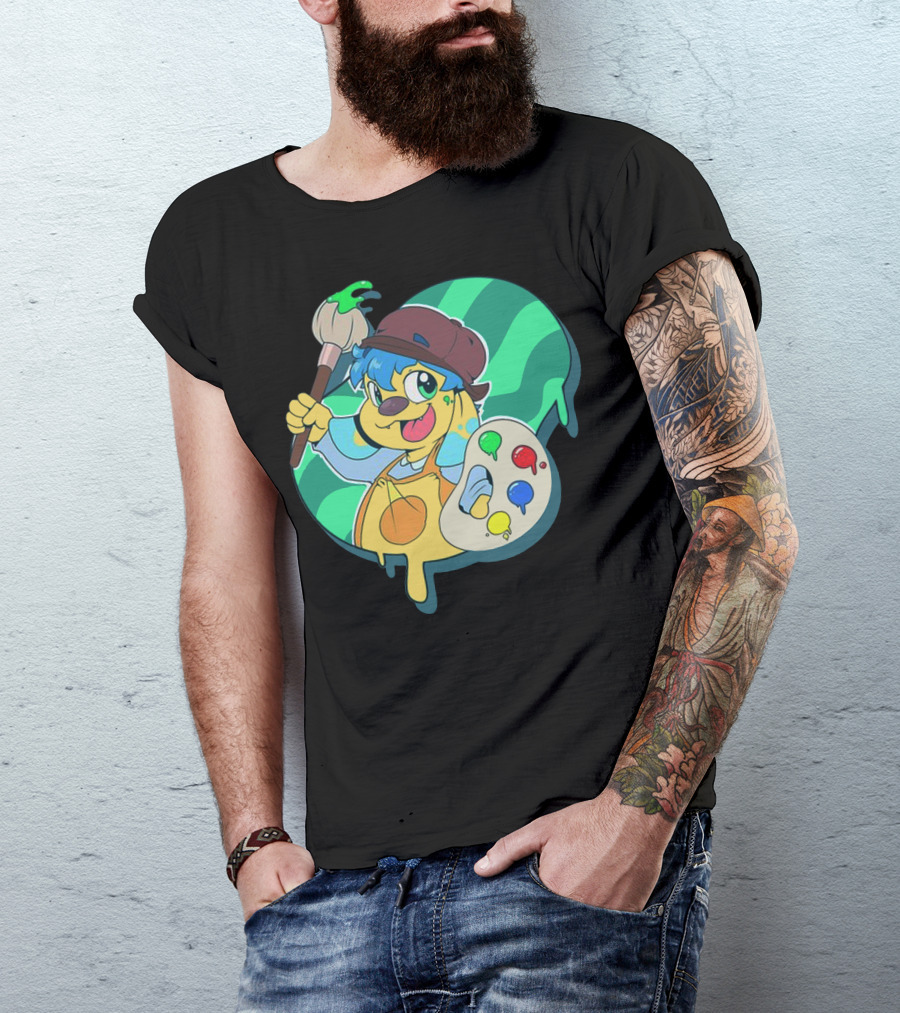 Cute Little Artist Paint Palette Dog Kid Creativity T-Shirt