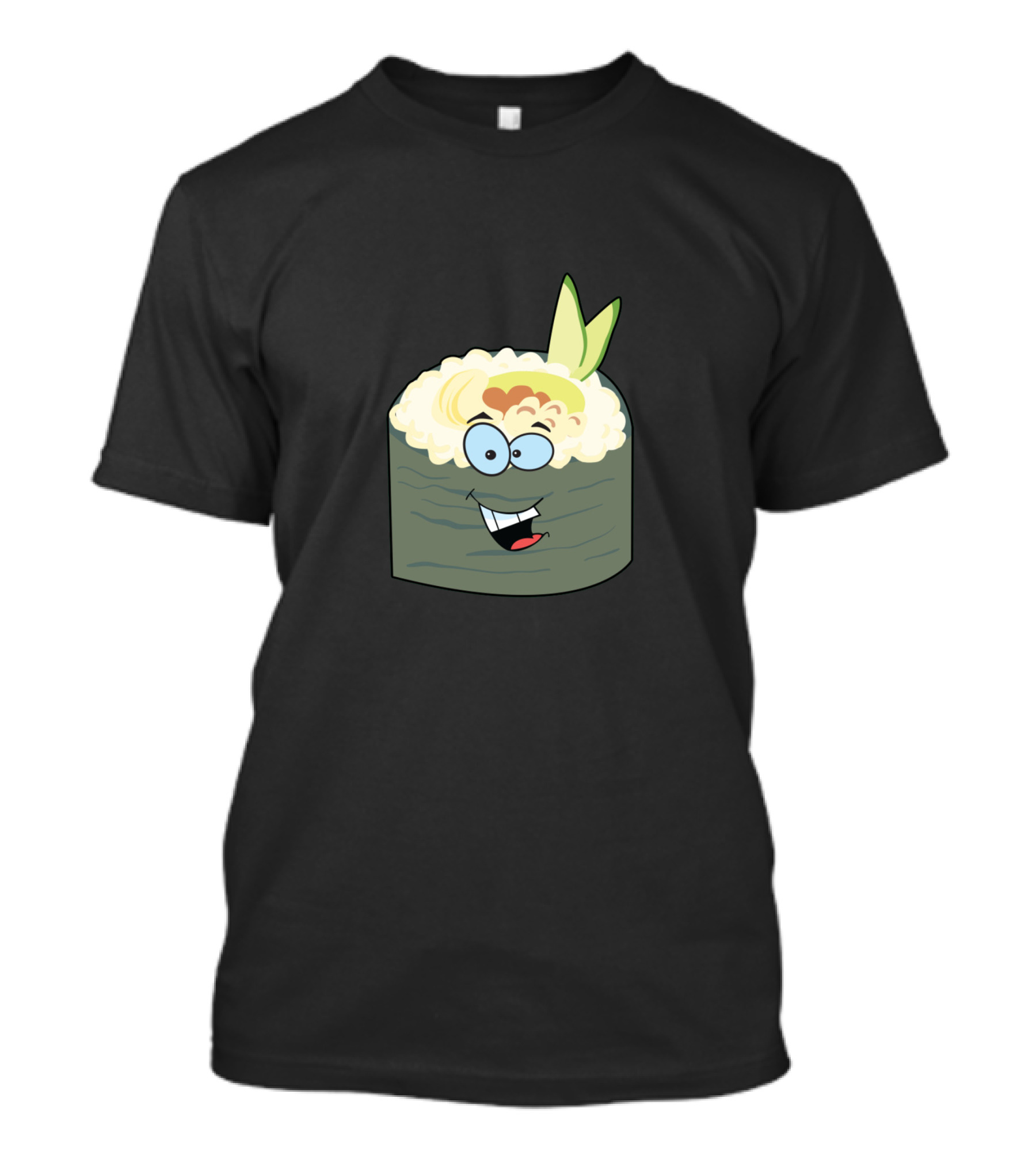 Cute Sushi Cartoon Face Happy Rolls T-Shirt