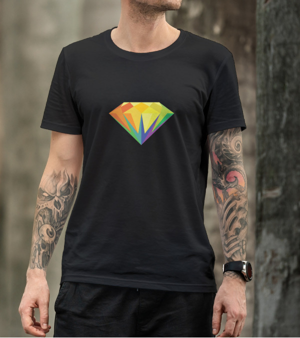 Diamond Color Palette Rainbow Spectrum Geometric Gem T-Shirt