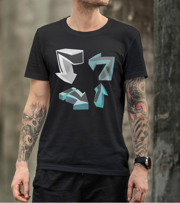 Direction Arrows Geometric Style 3D T-Shirt