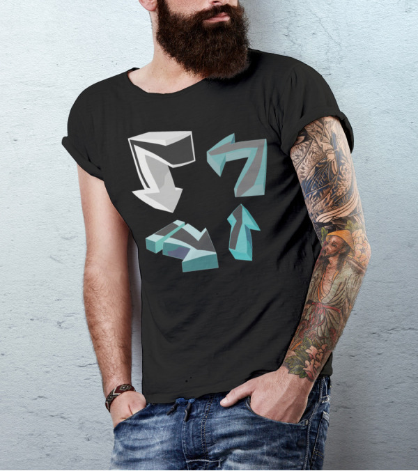 Direction Arrows Geometric Style 3D T-Shirt