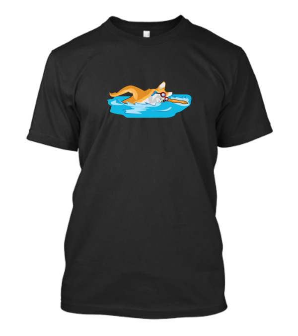 Dog Swimmer Corgi With Swim Goggles In Pool T-Shirt