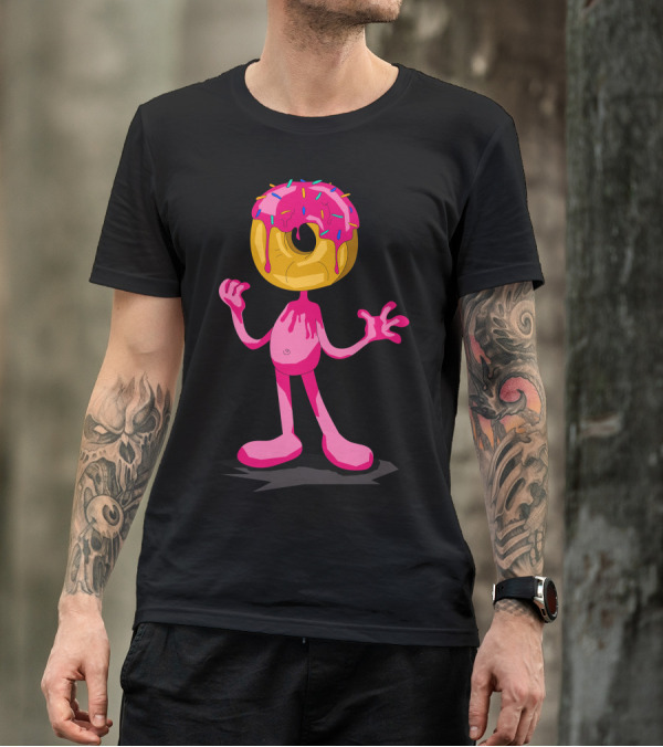 Donut Man Dripping Icing Head T-Shirt