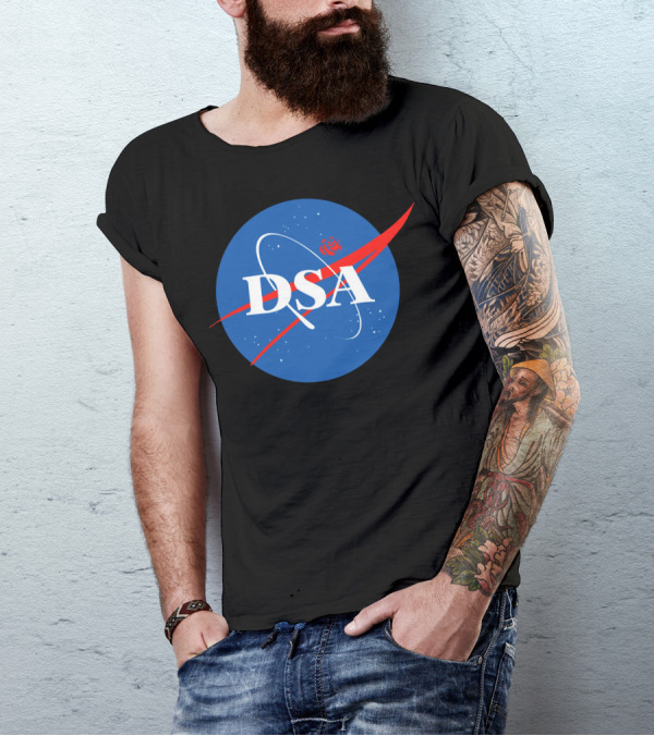 DSA Space Force Logo With Red Swirl T-Shirt