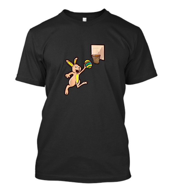 Easter Egg Slam-Dunking Bunny Basketball T-Shirt