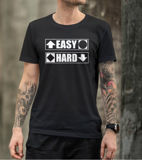 Easy Hard Up Down Symbols Circle Square T-Shirt