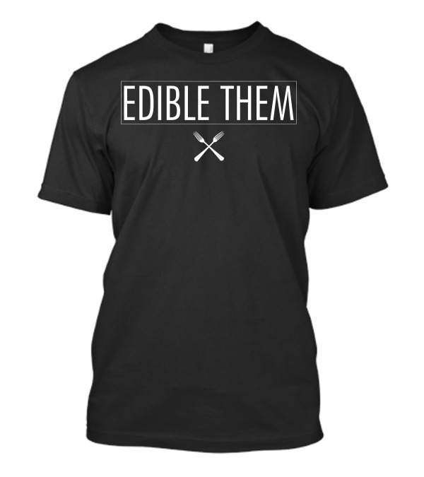 EDIBLE THEM Forks Emblem Black T-Shirt