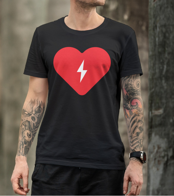Electric Heart Thunderbolt Red T-Shirt