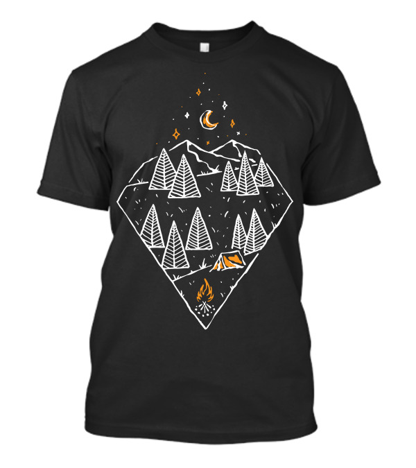 Enjoy Place Camping Under The Moonlit Mountain Forest T-Shirt