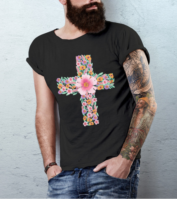Floral Cross Flower T-Shirt