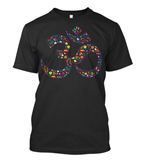 Vibrant Floral Om T-Shirt
