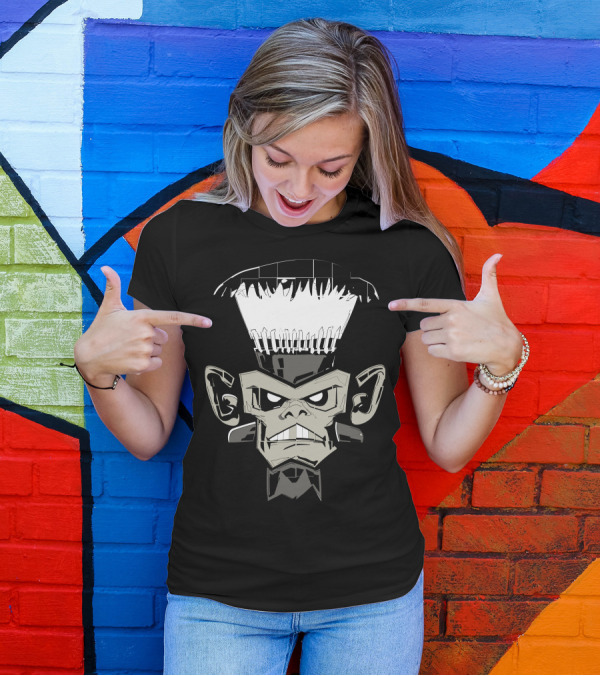 Frankenstein Comics Iconic Cartoon Monster Face T-Shirt