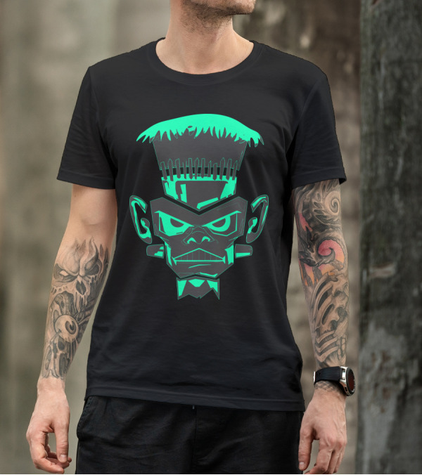 Frankenstein Night Glow Monster Face T-Shirt