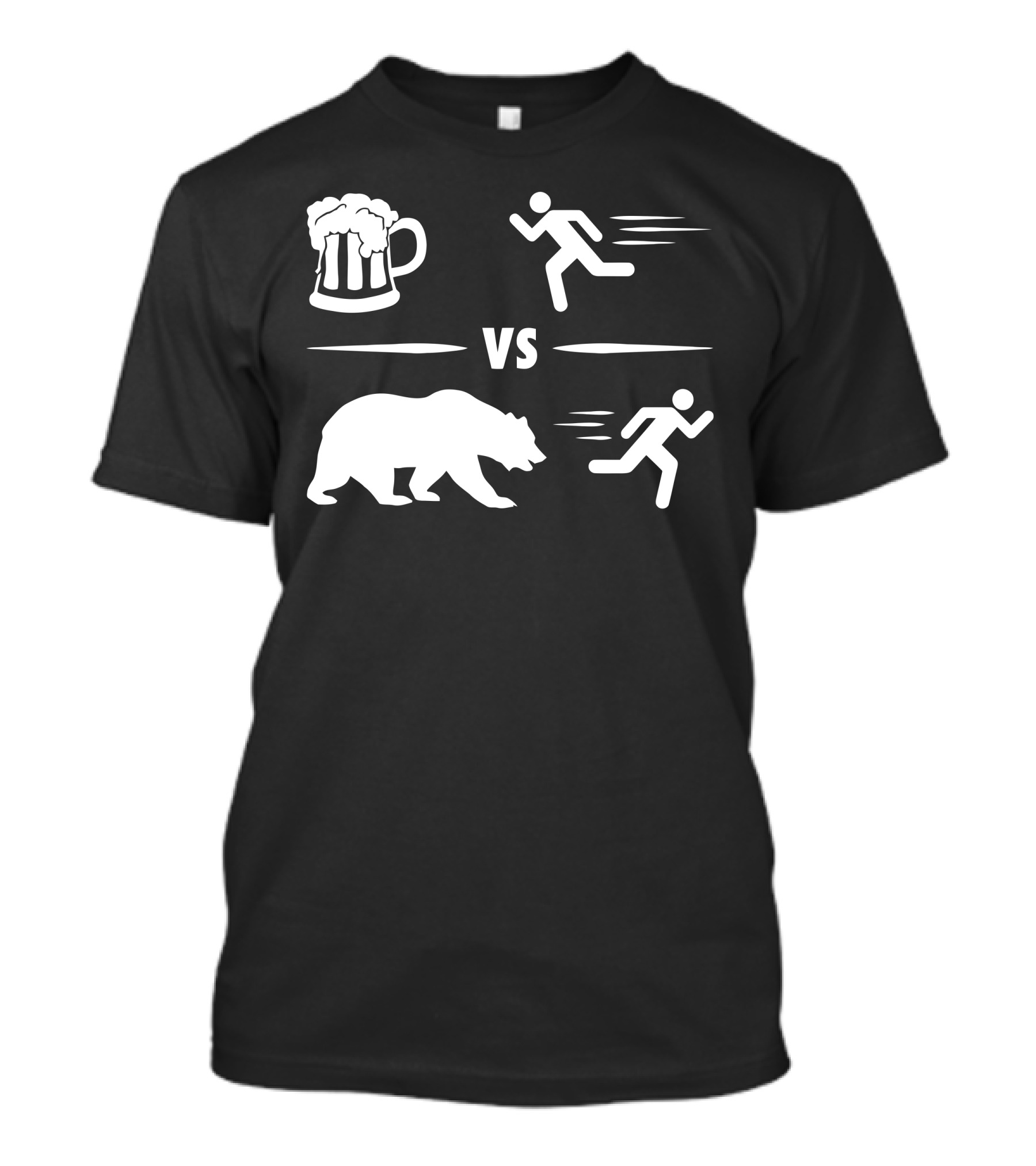 Beer Mug Vs Bear Chase Running Humor T-Shirt