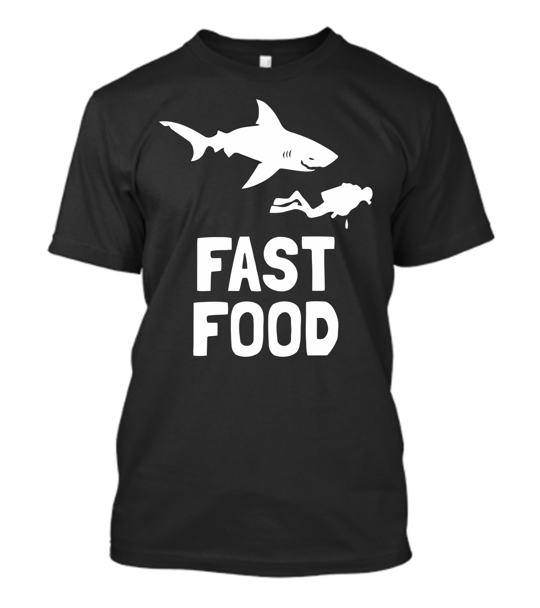 Funny Diver And Fast Food Shark Encounter T-Shirt