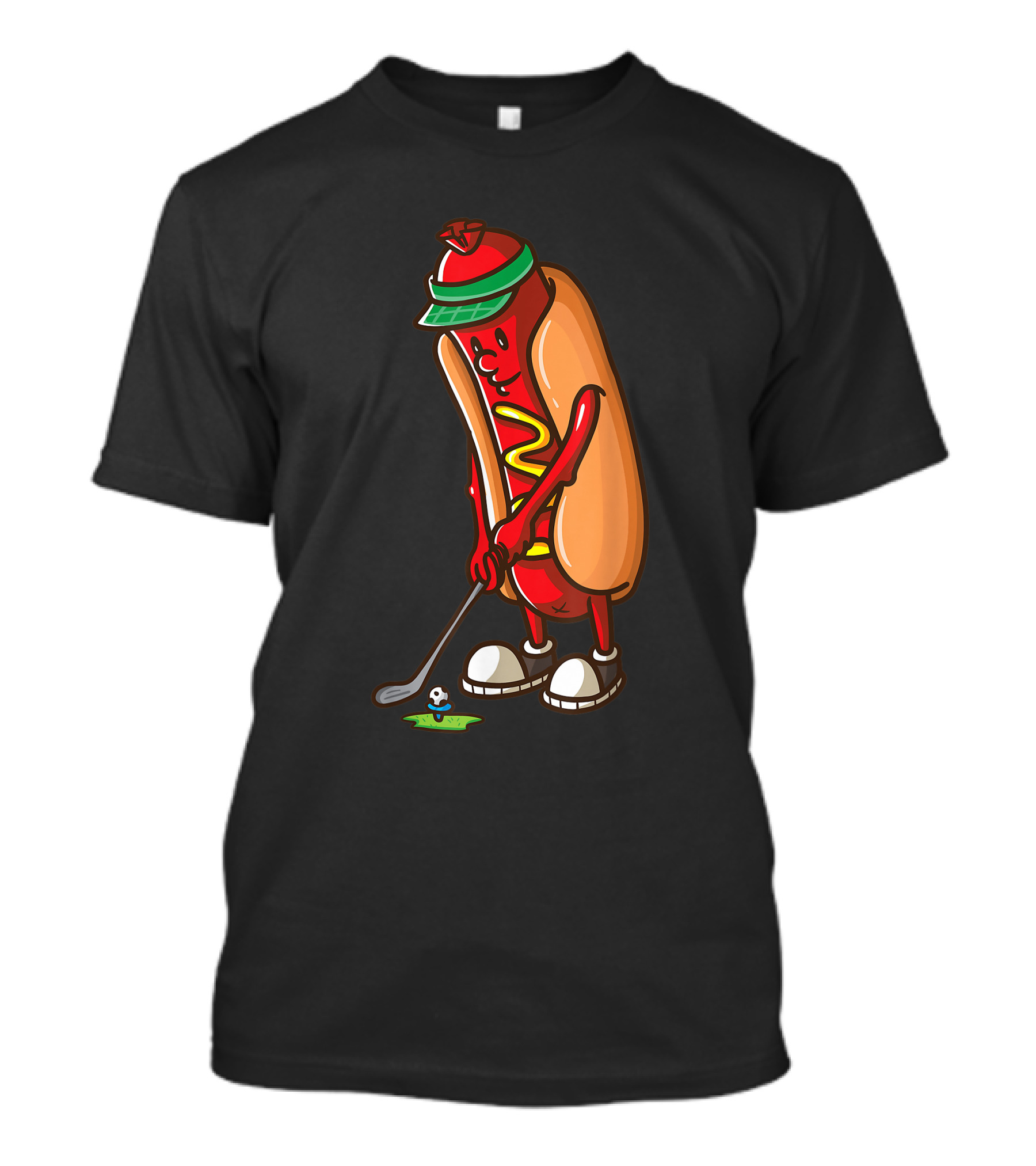 Hot Dog Playing Golf With Funny T-Shirt