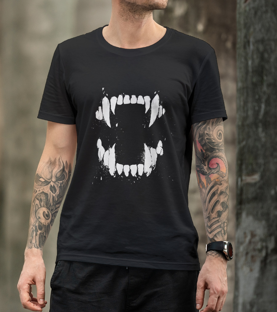 Vampire Teeth Vicious Funny Serial Killer T-Shirt