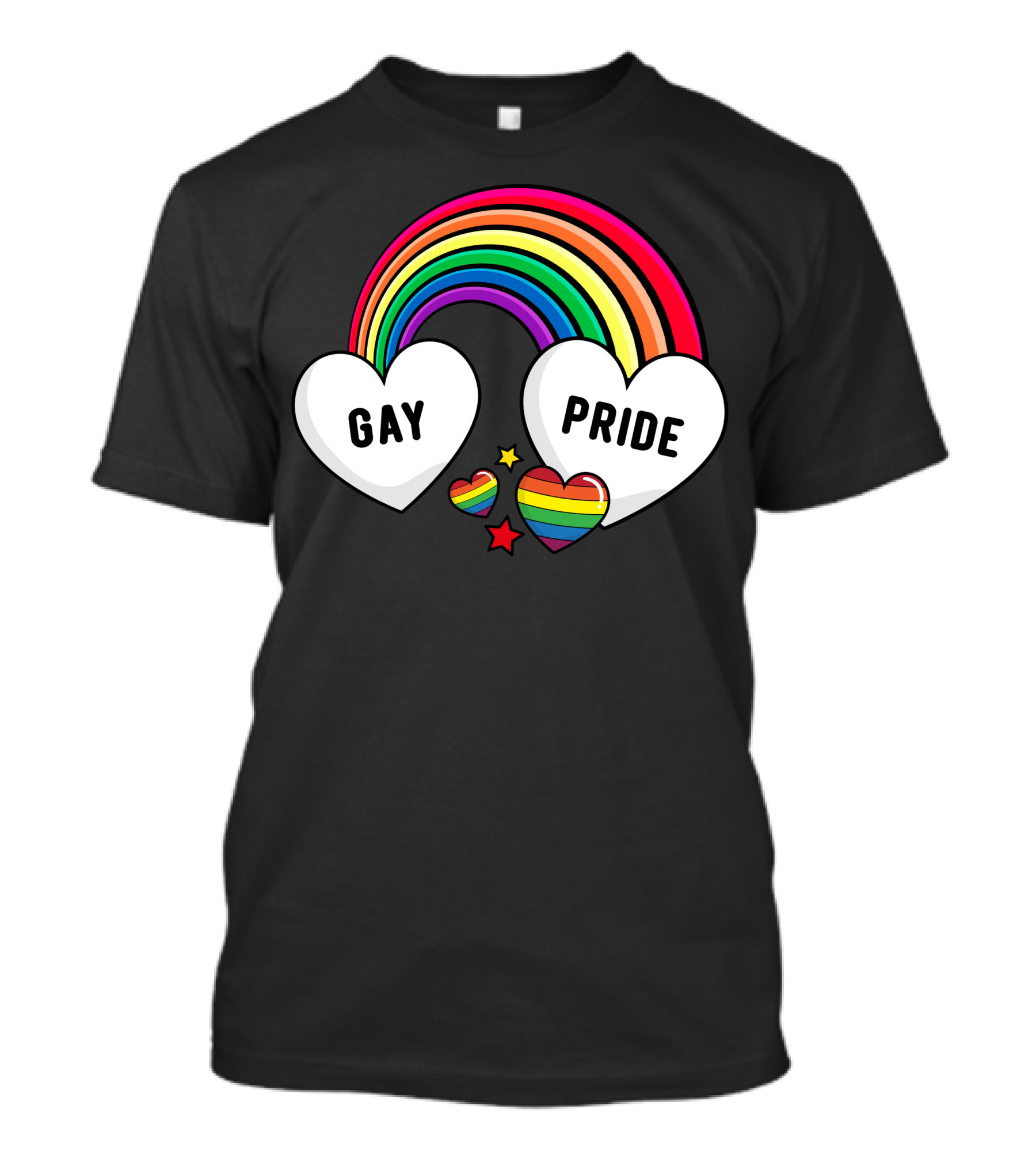 Gay Pride Rainbow Hearts And Stars Iconic T-Shirt