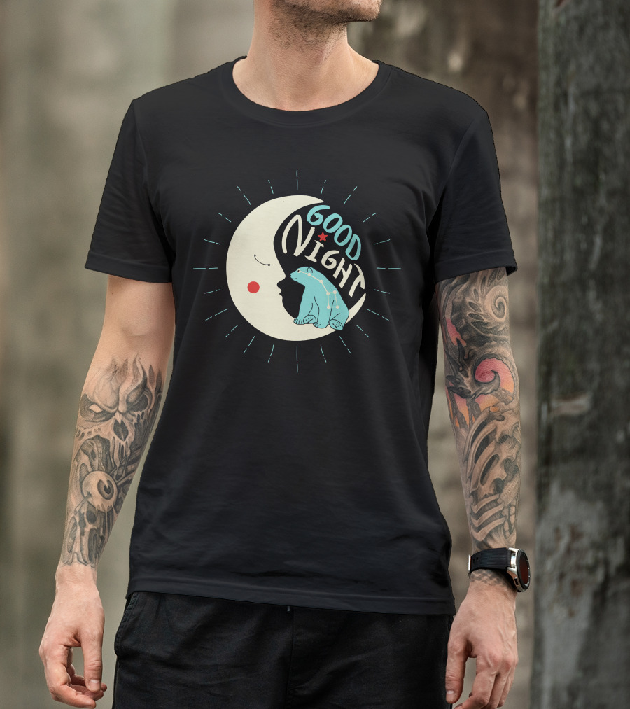 Good Night Polar Bear Moon Star T-Shirt