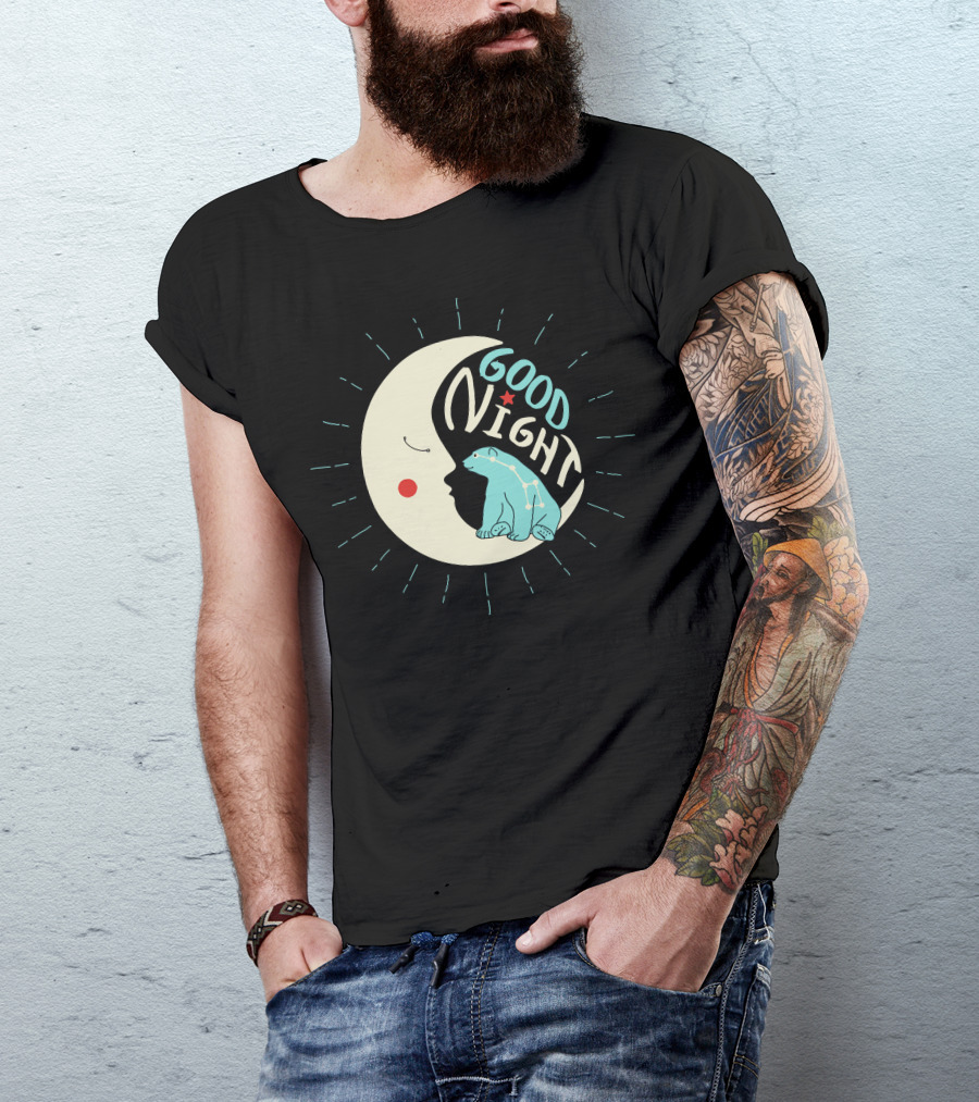Good Night Polar Bear Moon Star T-Shirt