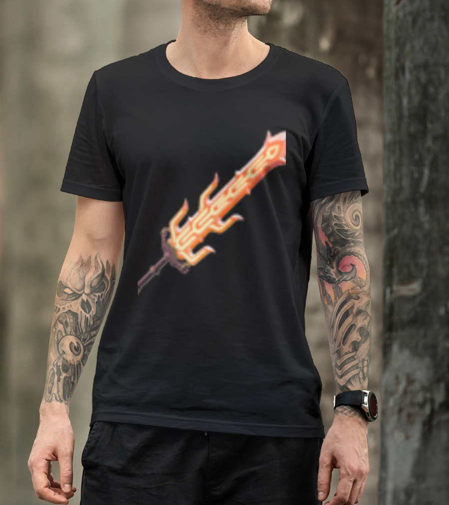 Great Flameblade Iconic Fiery Sword Visual From Legend Of Zelda Series T-Shirt
