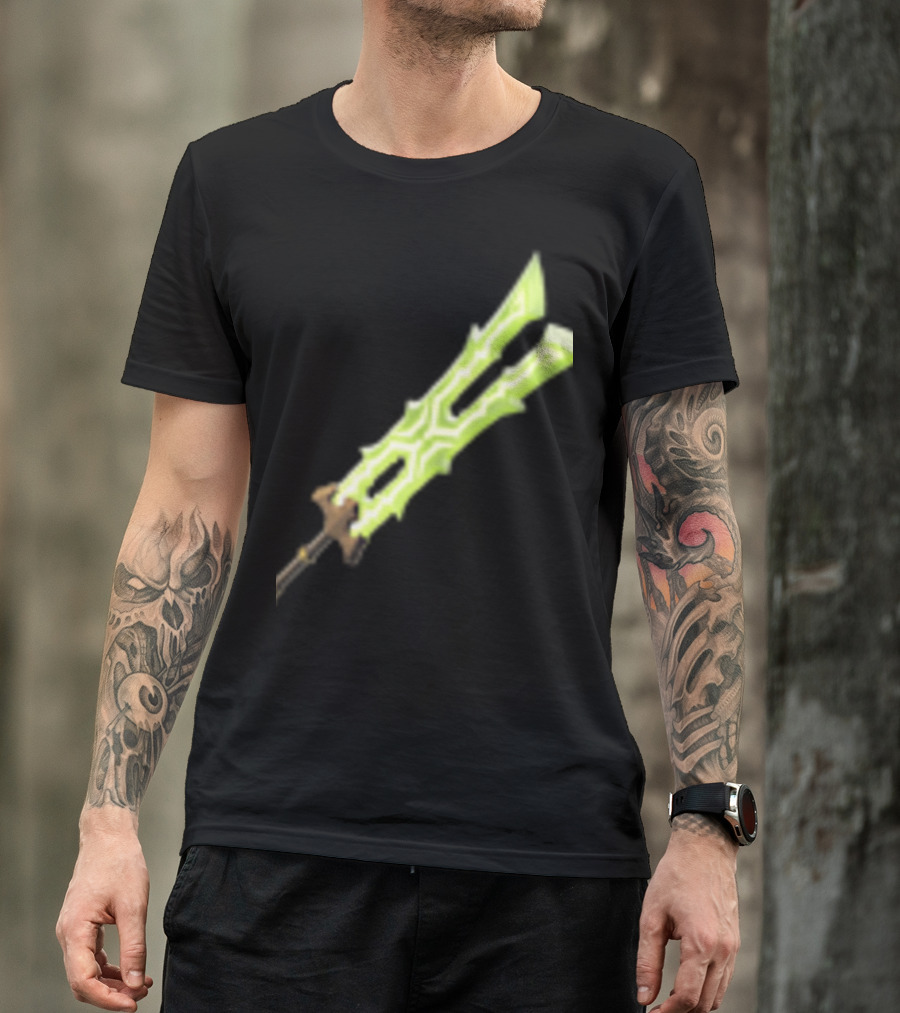 Great Thunderblade Glowing Sword Design Legend Gaming Weapon T-Shirt
