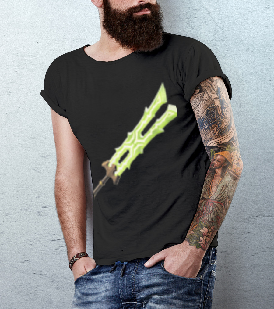Great Thunderblade Glowing Sword Design Legend Gaming Weapon T-Shirt