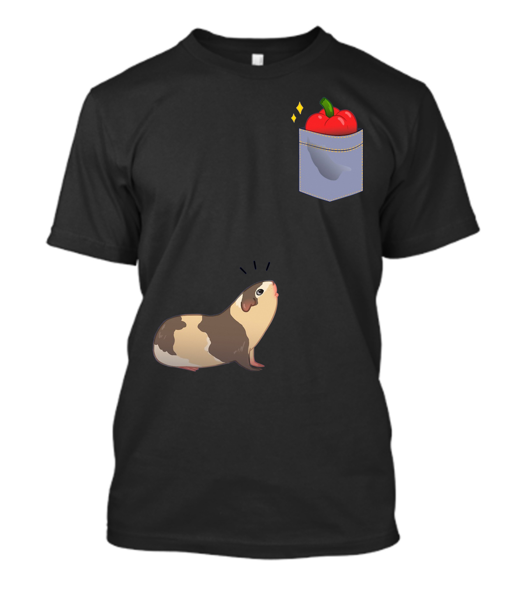 Guinea Pig Cute Pocket Apple Curiosity T-Shirt