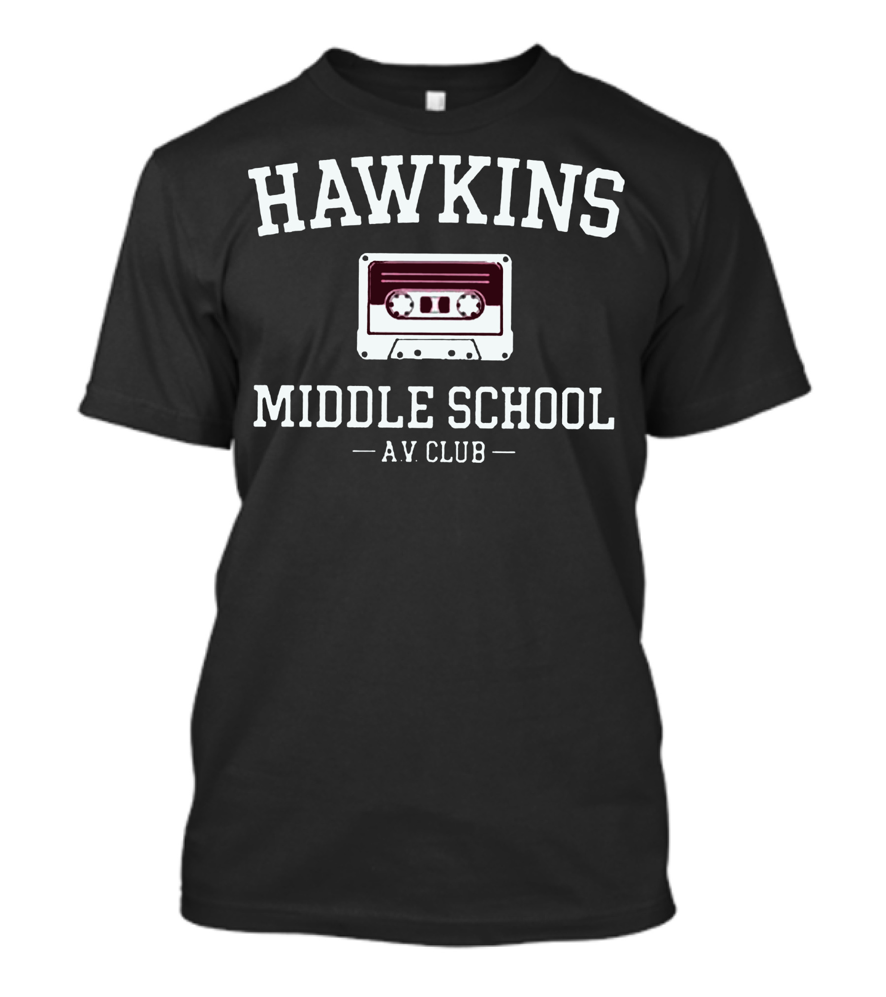 Hawkins Middle School A.V. Club Cassette T-Shirt