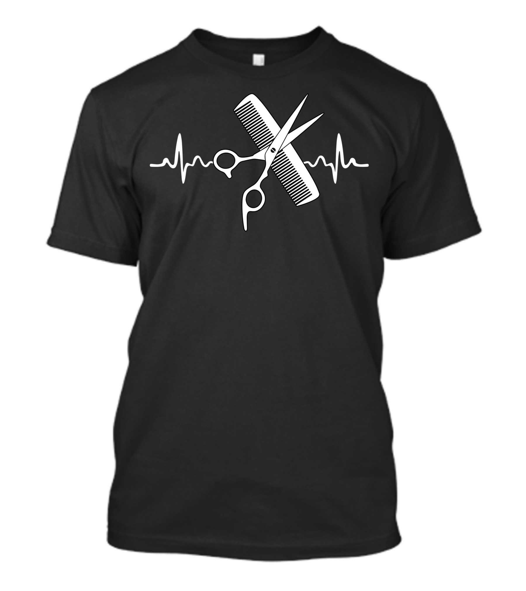 Heartbeat Hairdresser Scissors Comb Dark T-Shirt