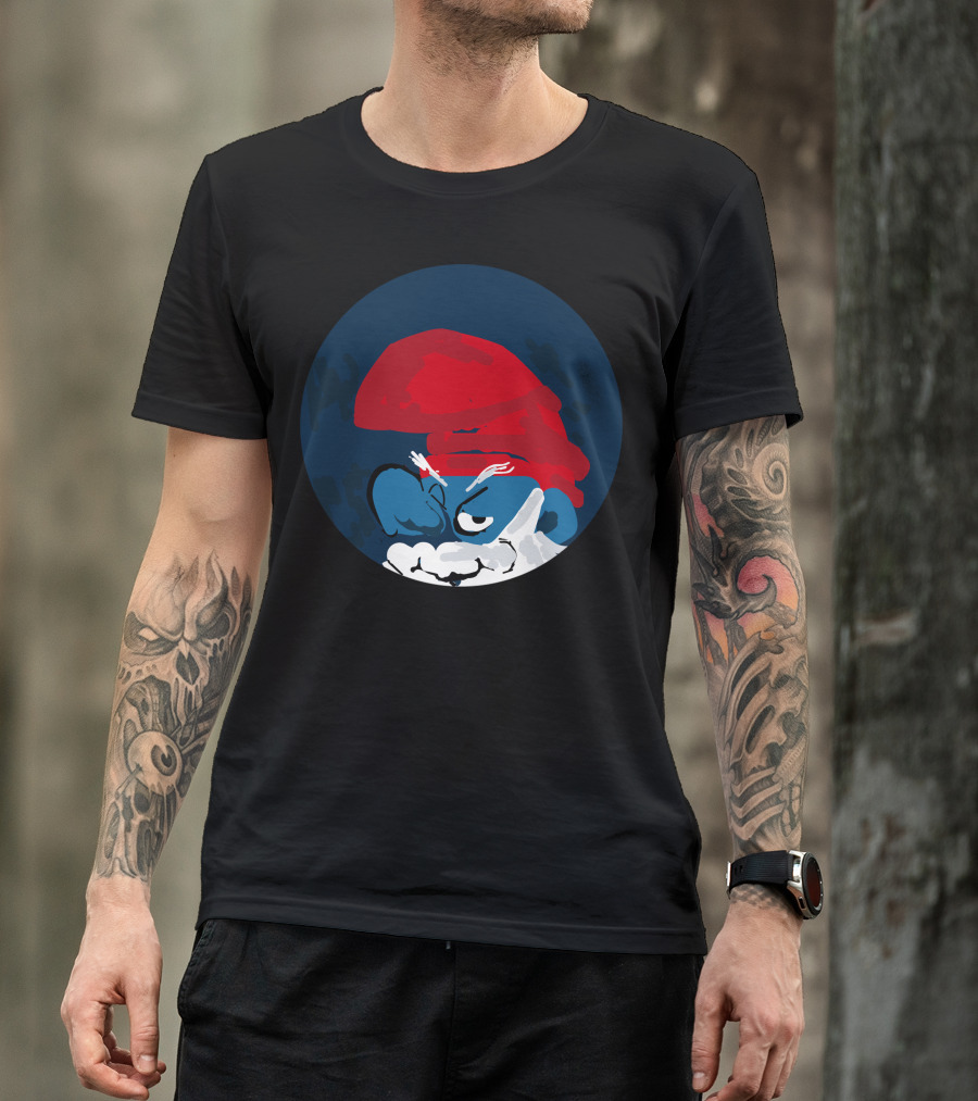 Hernan Cacciatore Blue Papa Smurf Red Hat T-Shirt